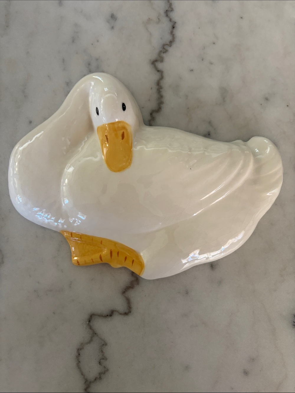 White Ceramic Duck Accent Wall Hanging
